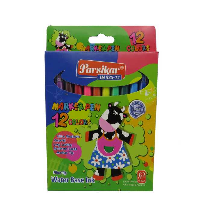 ماژیک رنگ آمیزی 12 رنگ پارسیکار مدل JM825-12a 