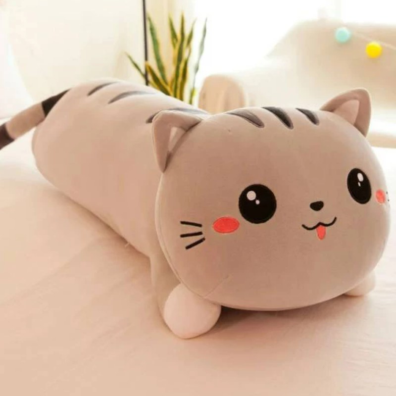 عروسک مدل گربه طرح بالشتی طول 70cm-عروسک بافتنی-عروسک دخترانه و پسرانه -سرگرمی
