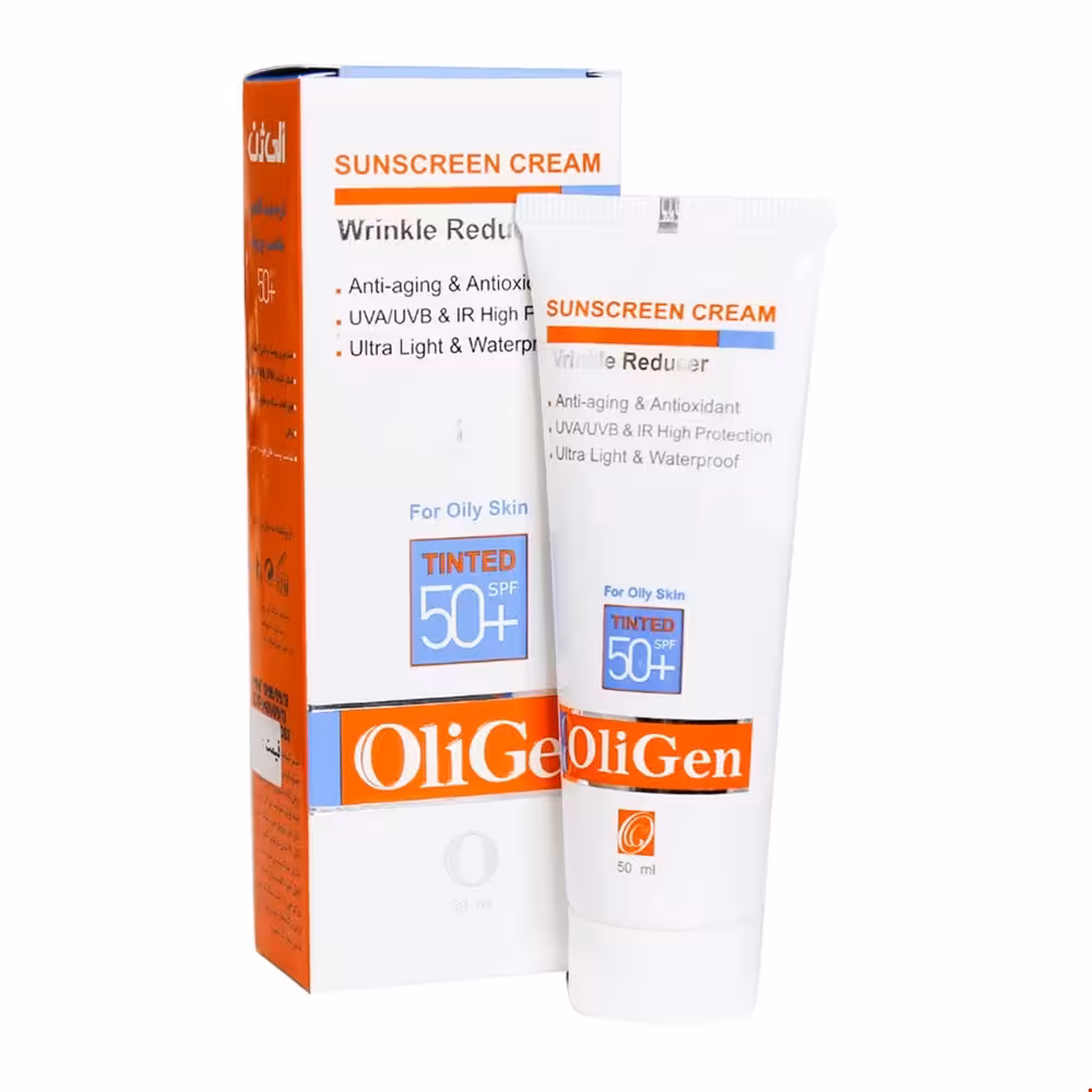 کرم ضد آفتاب رنگی SPF50 مناسب پوست چرب الی ژن 50 میلی لیتری
