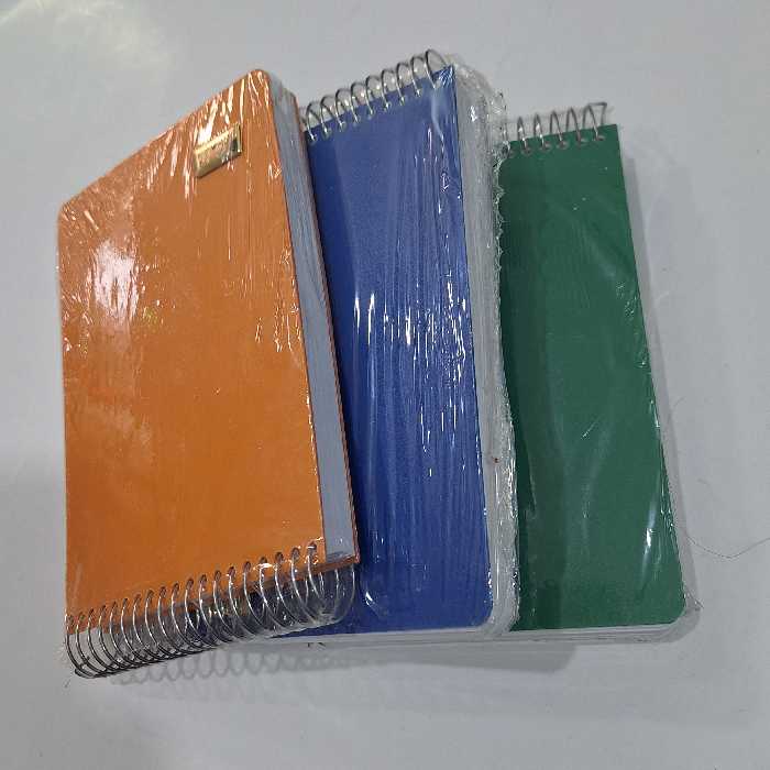 دفترچه یادداشت  160 برگ بالا فنر  جلد طلقی