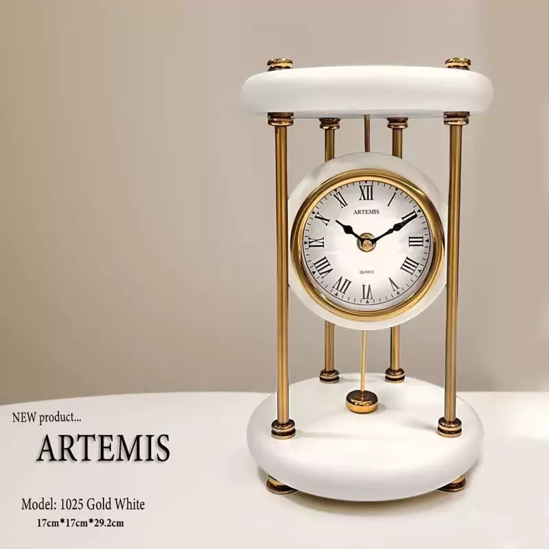 ساعت رومیزی آرتمیس کد 1025 White Gold سفید طلایی