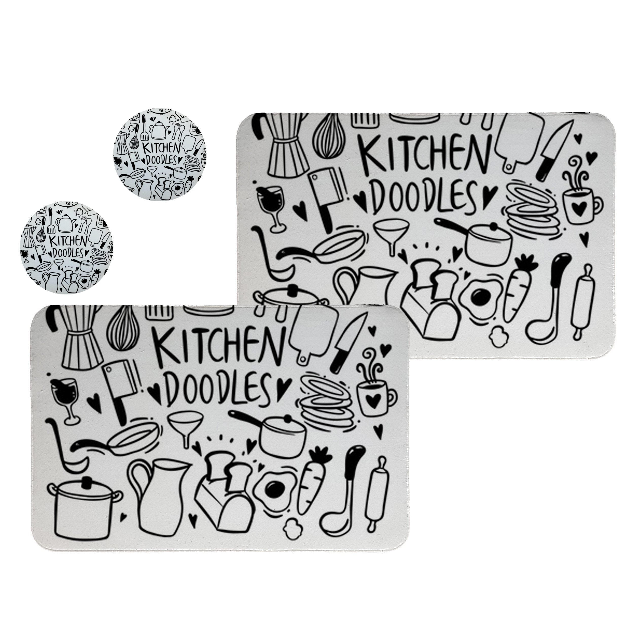 زیربشقابی طرح آشپزخانه کد 8082 مجموعه 2عددی به همراه زیرلیوانی