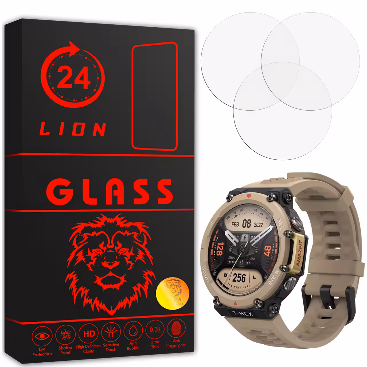 محافظ صفحه نمایش لاین مدل RB007 مناسب برای ساعت هوشمند شیایومی Smart Watch Amazfit T Rex 2 بسته سه عددی