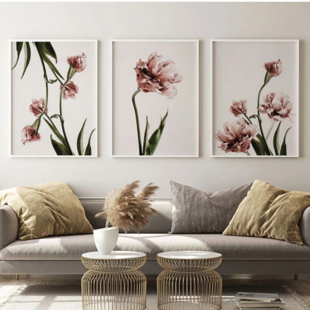 تابلو دکوراتیو طرح گل های لاله .. سایز 40.60