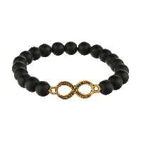 دستبند مدل  بینهایت سنگ اونیکس