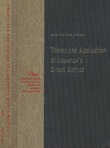 خرید و دانلود نسخه کامل کتاب Theory and application of Liapunov’s direct method