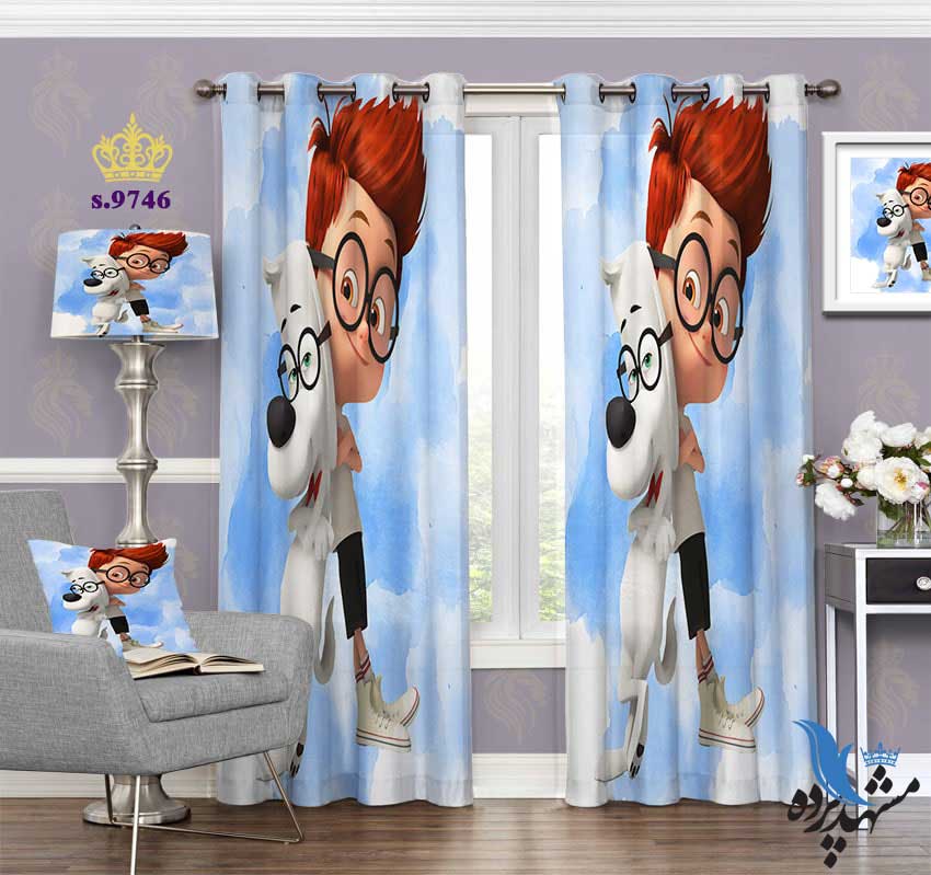 پرده پانچ کودک طرح بچه و سگ کد S9746