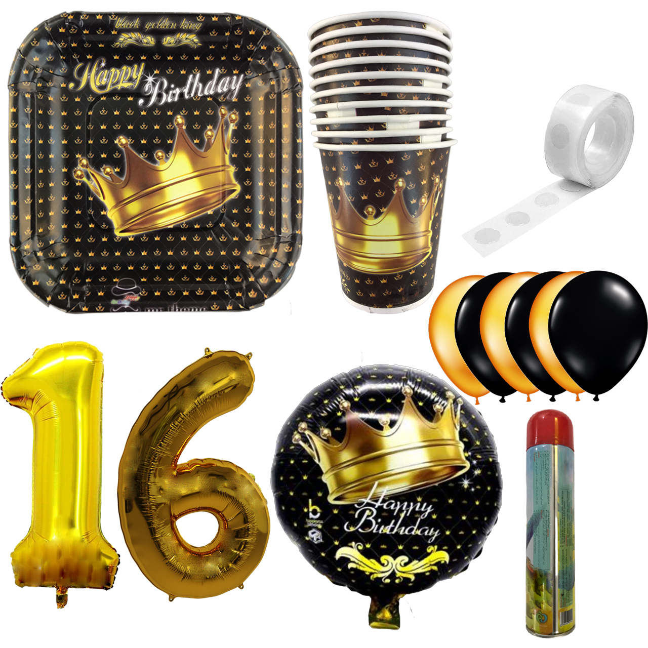 مجموعه 30 عددی تم تولد مستر تم طرح تاج کینگ کد 16