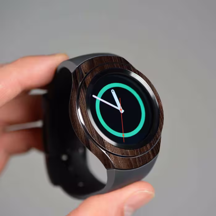 برچسب ماهوت طرح Dark_Walnut_Wood مناسب برای ساعت هوشمند سامسونگ Galaxy Gear S2