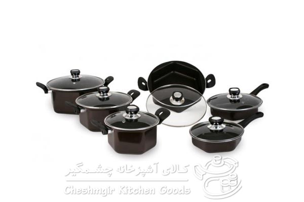 سرویس قابلمه 12 پارچه شش ضلعی زرساب مدل HG-6060