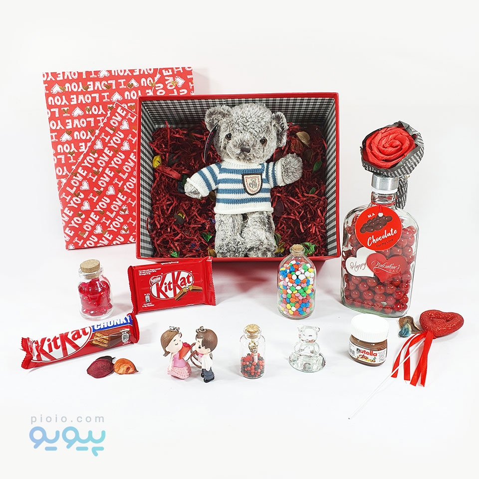 پک ولنتاین با عروسک خرس لباس زمستونی