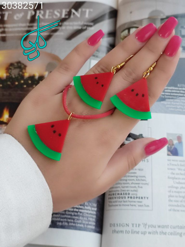 خرید نیم ست هندوانه ویژه شب یلدا طرح جدید کد 1715051 - ردگل