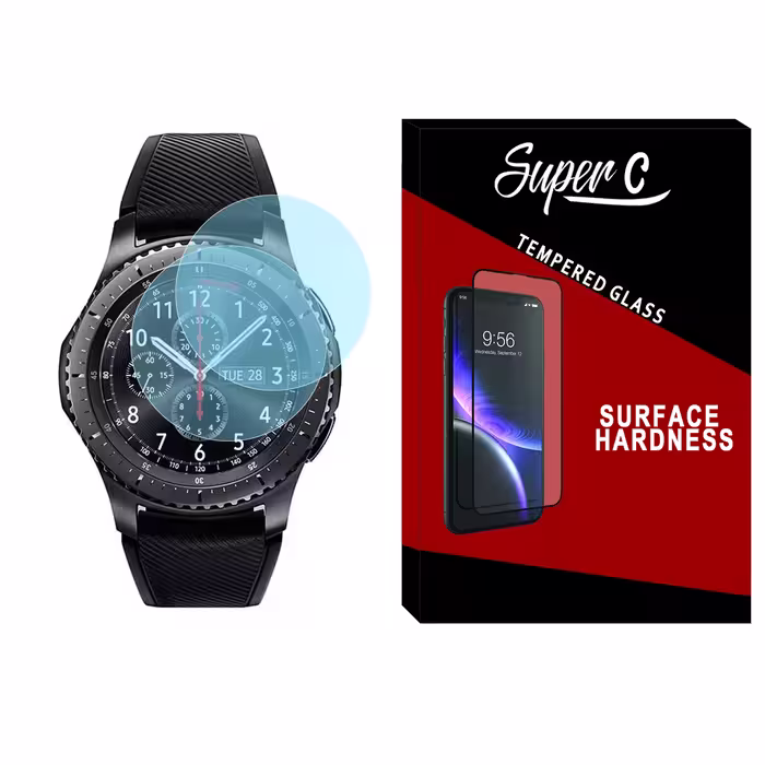 محافظ صفحه نمایش شیشه ای سوپرسی مدل SH-SC مناسب برای ساعت هوشمند سامسونگ Galaxy Watch Gear S3 بسته دو عددی