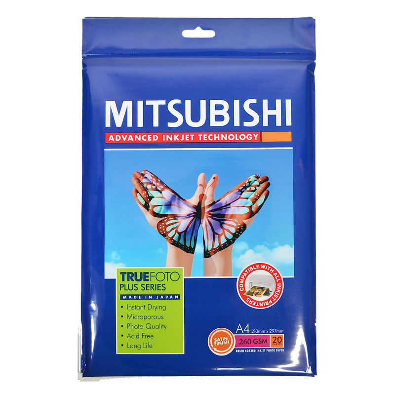 کاغذ ساتین میتسوبیشی سایز A4 وزن 260 گرم 20 برگ