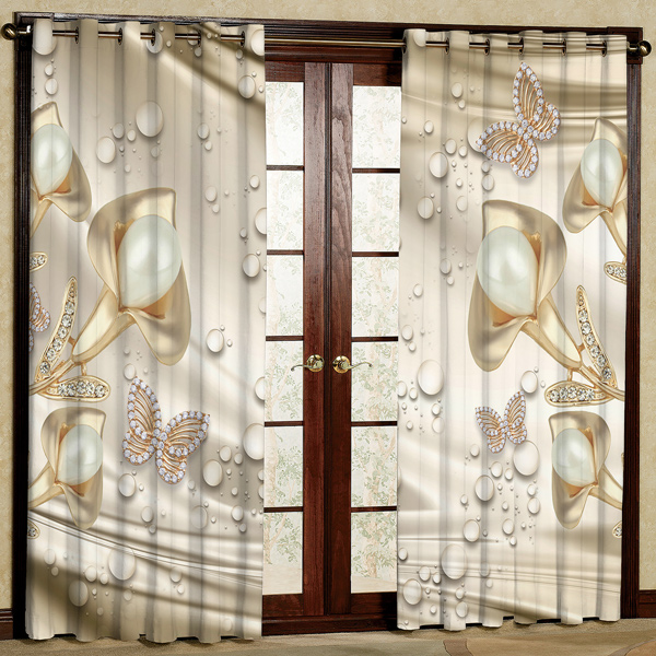 پرده مخمل پانچی کد 6463 سایز 280x140 سانتی متر