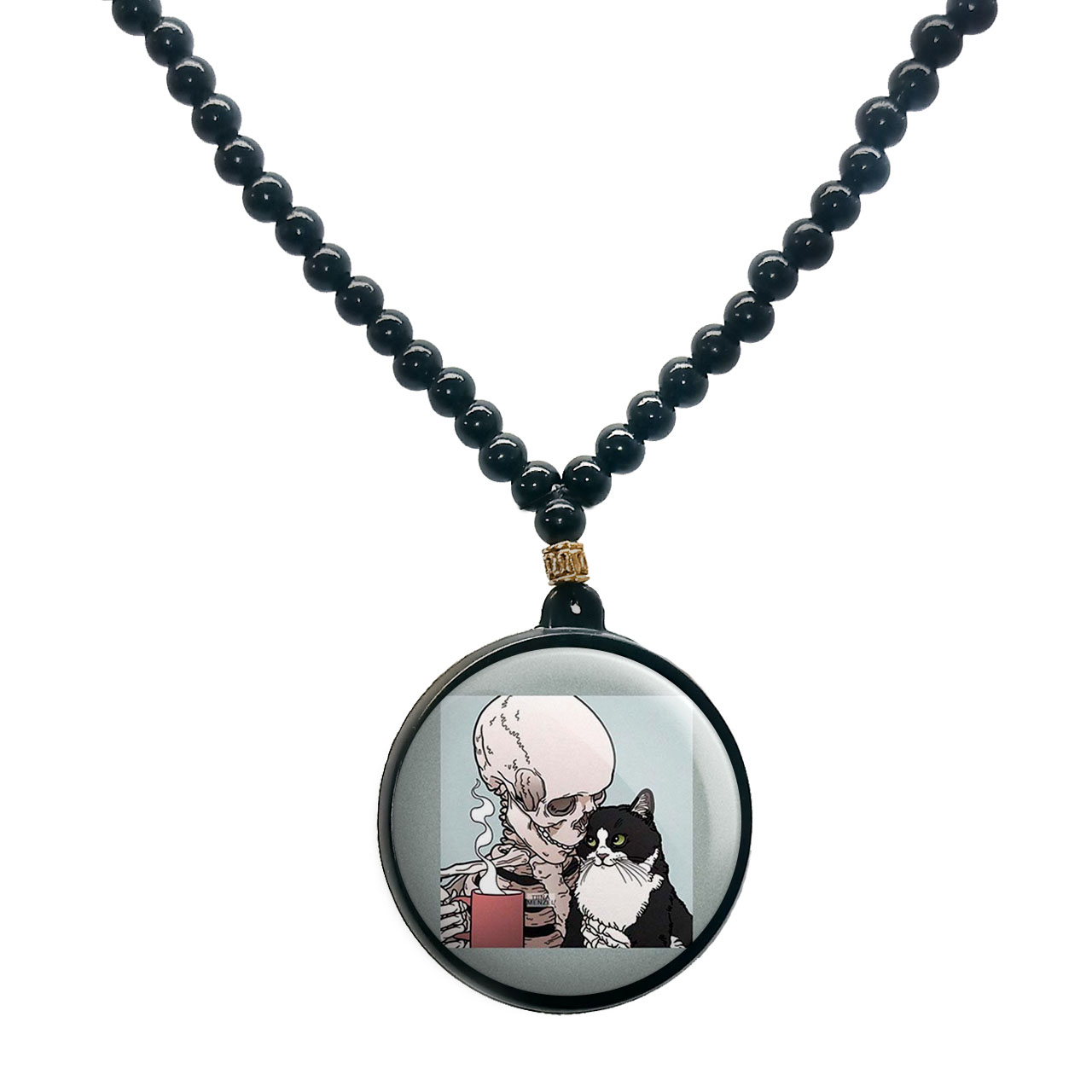 گردنبند پرمانه طرح اسکلت و خفن کد pmd.10618 مدل دو طرفه