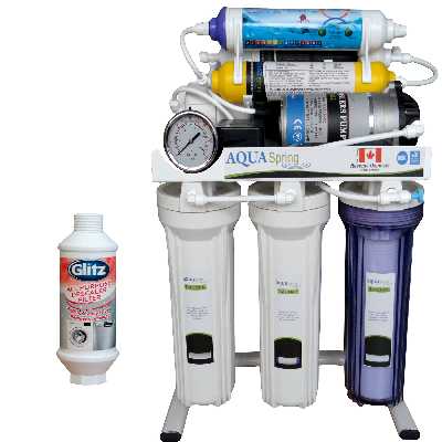 دستگاه تصفیه کننده آب آکوآ اسپرینگ مدل RO-S151 به همراه فیلتر رسوبگیر گلیتز