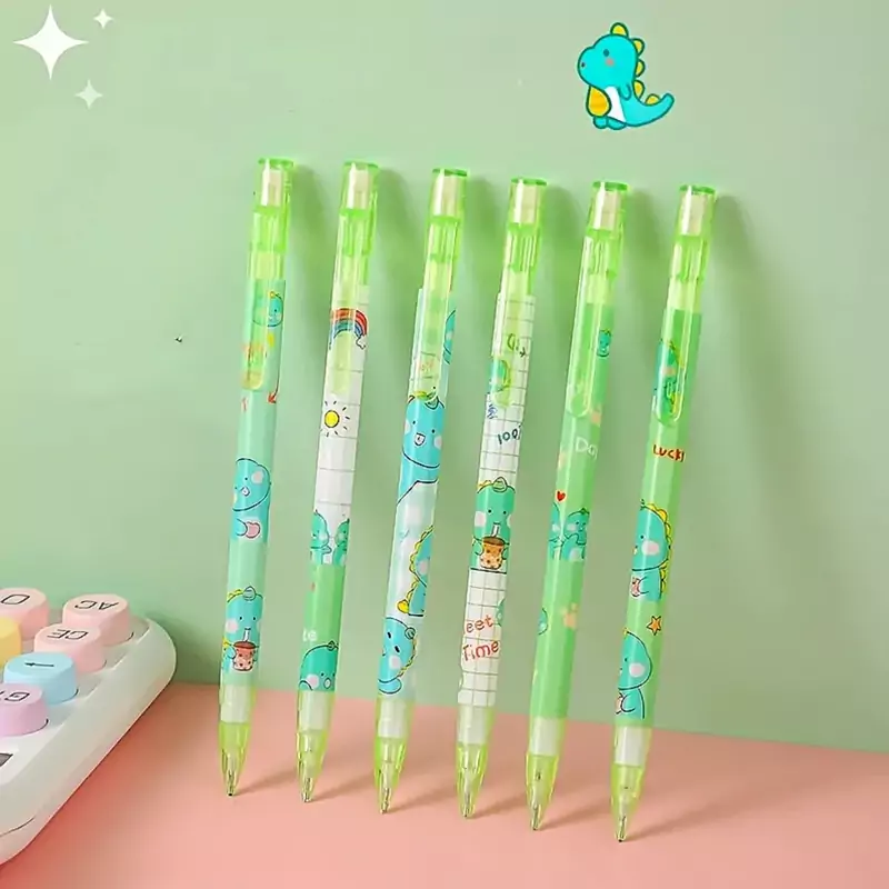 اتود دایناسور فانتزی مدادنوکی دایناسوری نوک 0.5 مداد نوکی حیوانات کیوت دخترانه پسرانه مداد فشاری سبز  سفید یک عدد