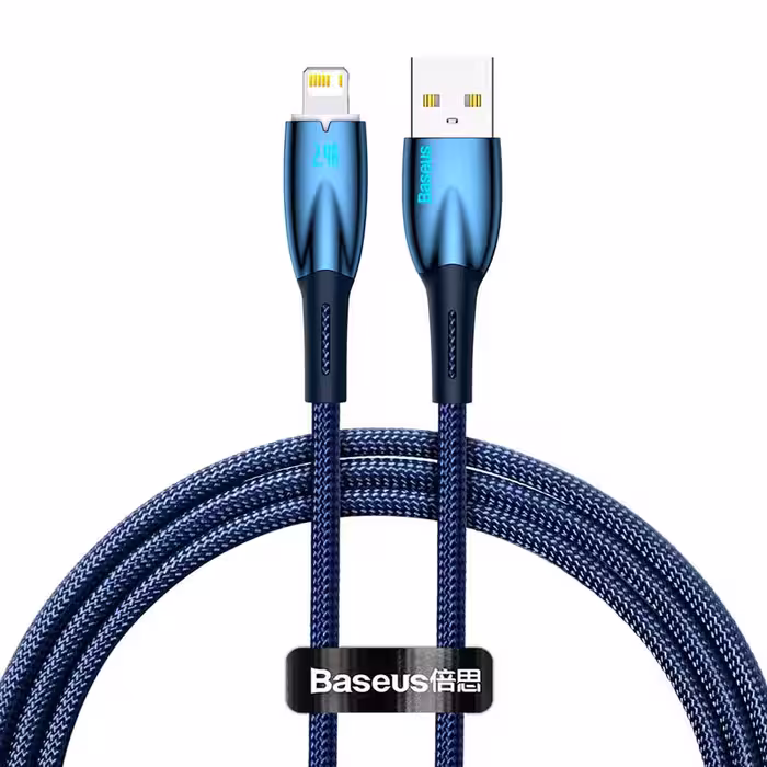 کابل آیفونی فست شارژ Baseus Glimmer Series CADH00020 2.4A 1m