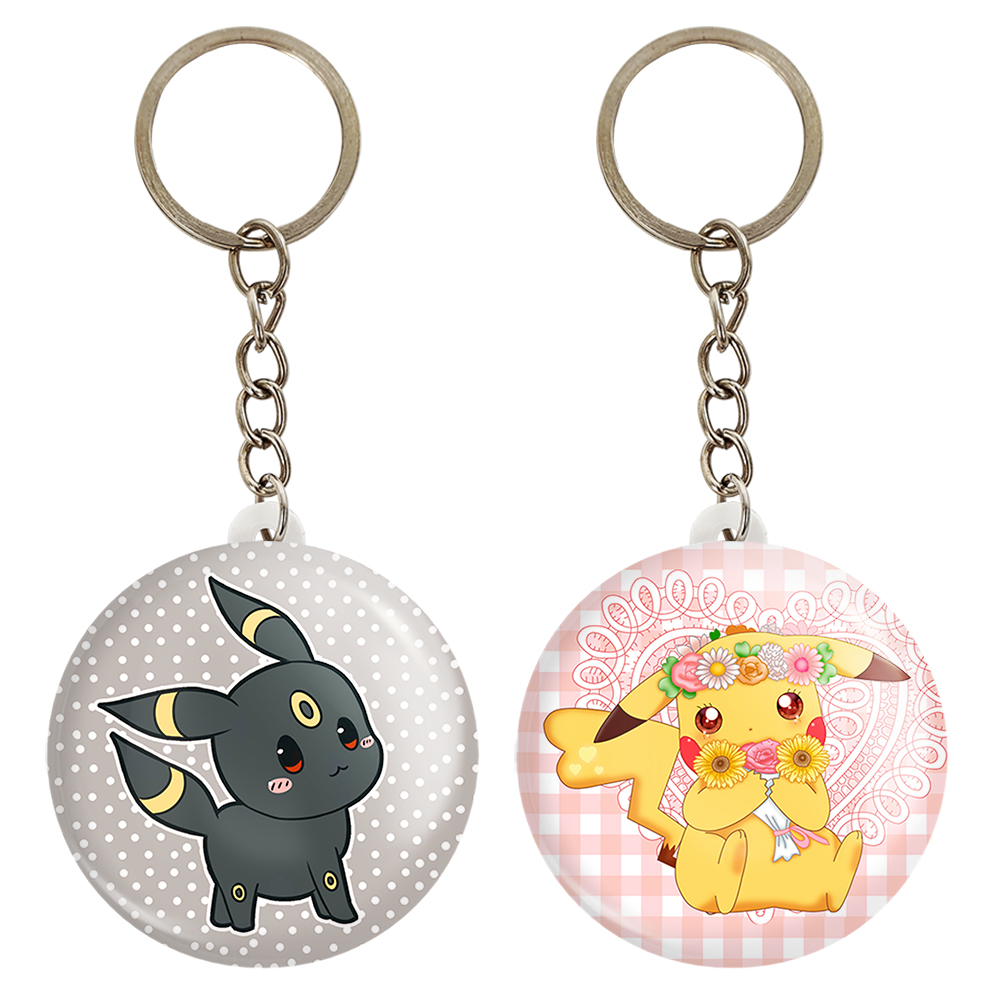 جاکلیدی خندالو مدل پیکاچو و امبرون انیمه پوکمون کد 1730917314 مجموعه 2 عددی