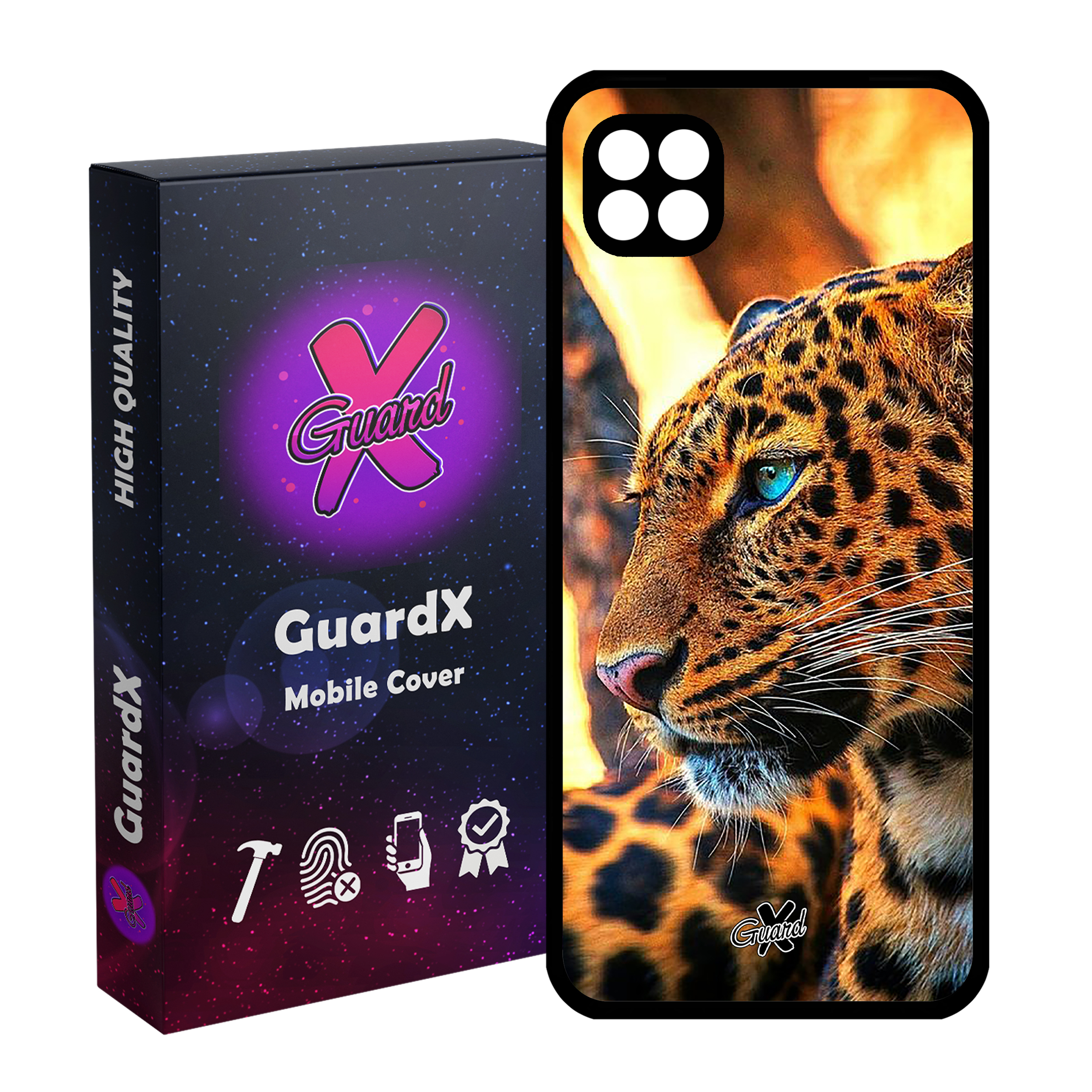 کاور گارد ایکس طرح پلنگ مدل Glass10237 مناسب برای گوشی موبایل سامسونگ Galaxy A22 5G