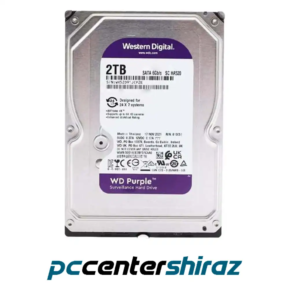 هارد دیسک اینترنال وسترن دیجیتال مدل 2TB WD PURPLE 64M