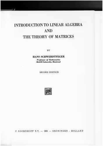 خرید و دانلود نسخه کامل کتاب Introduction to Linear Algebra and the Theory of Matrices
