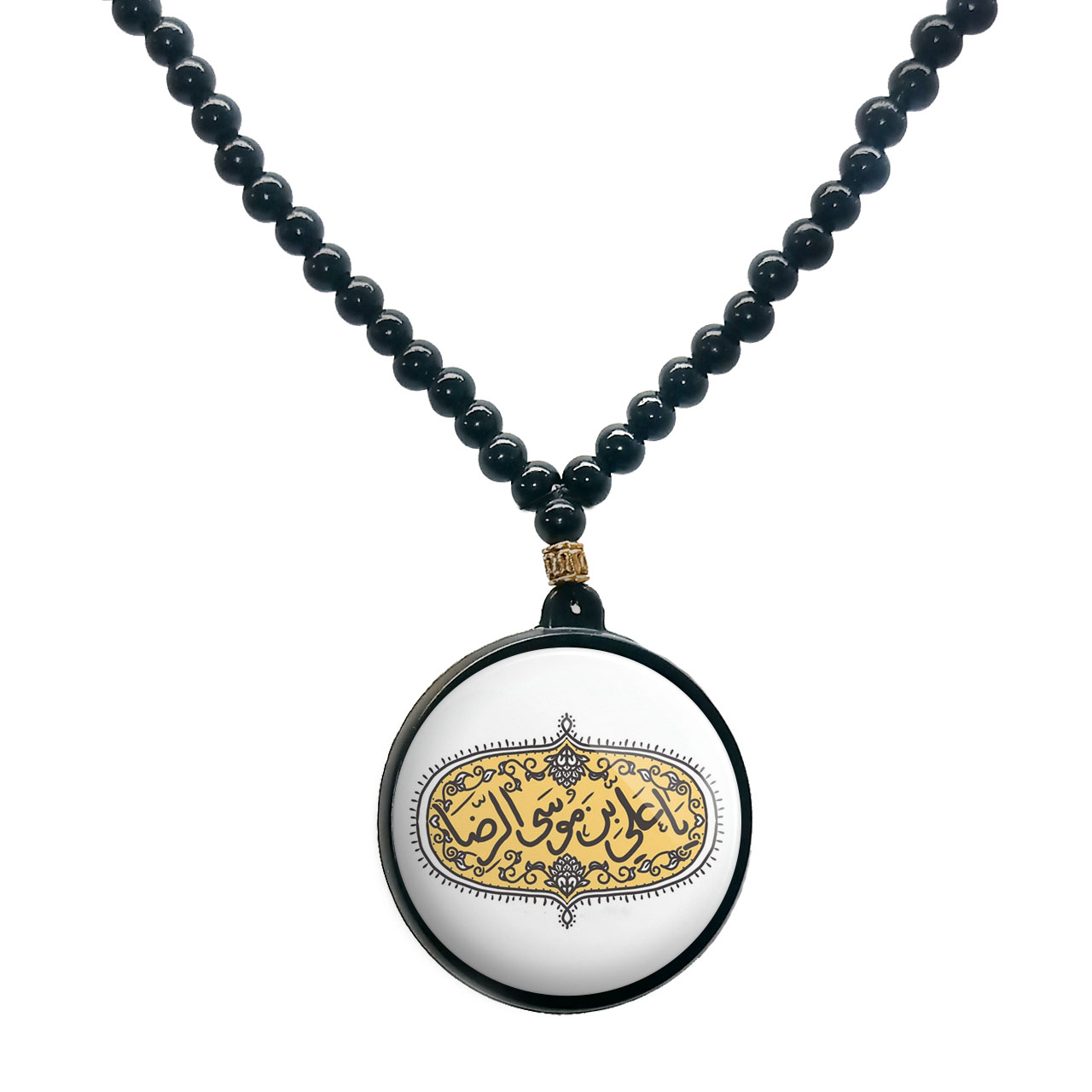 گردنبند پرمانه طرح امام رضا کد pmd.23617 مدل دو طرفه