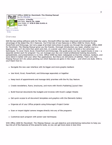 خرید و دانلود نسخه کامل کتاب Office 2008 for Macintosh: The Missing Manual