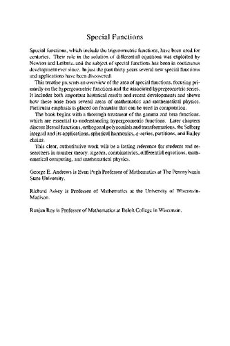 خرید و دانلود نسخه کامل کتاب Special Functions
