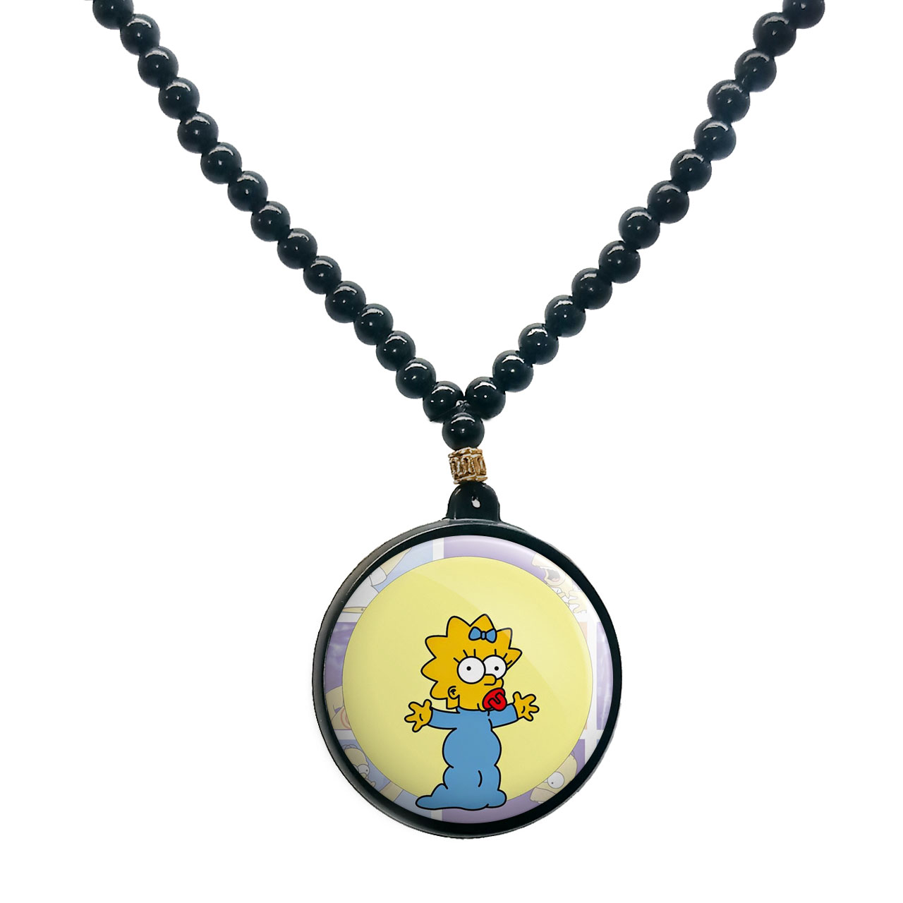 گردنبند پرمانه طرح سیمپسون ها کد pmd.21349 مدل دو طرفه