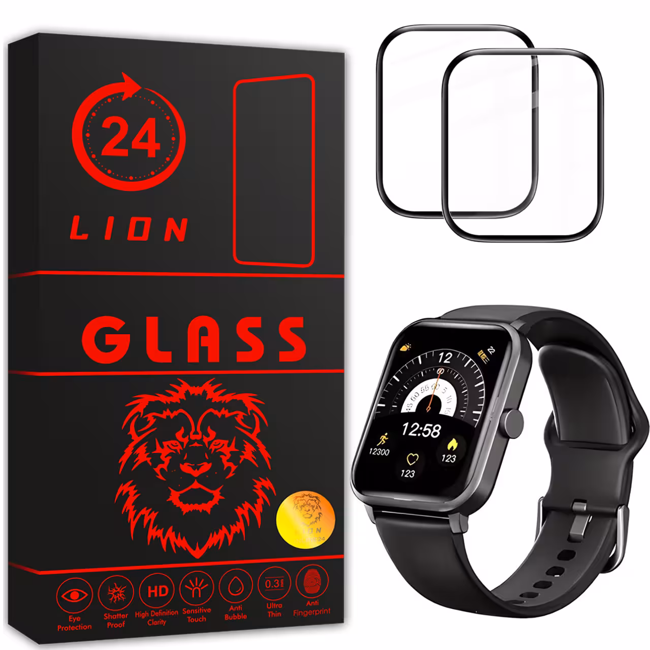 محافظ صفحه نمایش لاین مدل RT007 مناسب برای ساعت هوشمند کیو سی وای GTS Watch بسته دو عددی
