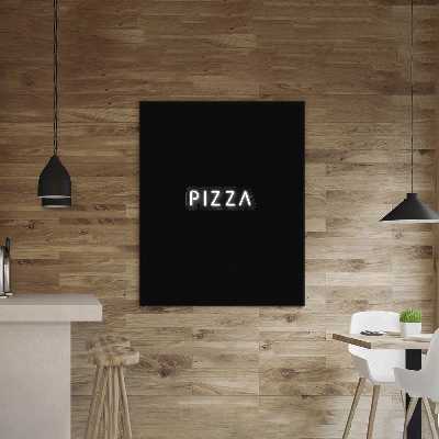چراغ دیواری نئون دیزاین طرح Pizza-Text_WHT