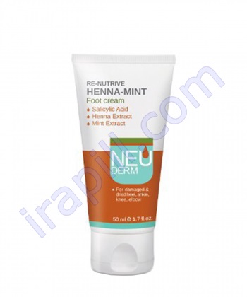 کرم ترک پا نئودرم مدل Henna-Mint حجم 50 میلی لیتر