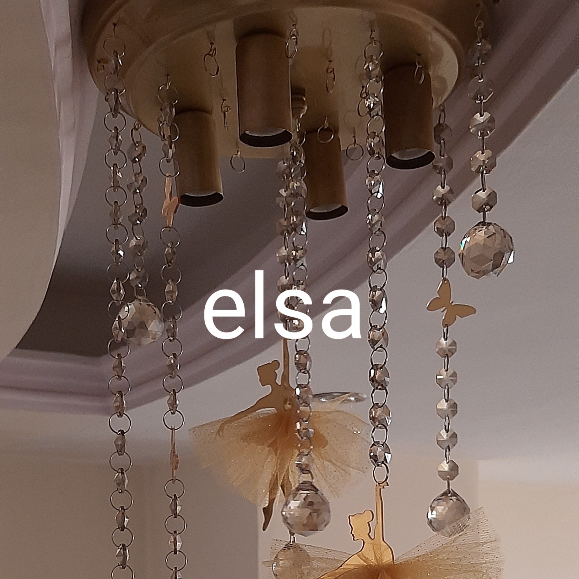 ریسه کریستال.درجه یک.تراش خورده.8ضلعی.رنگ شامپاینی  بافته شده با حلقه کروم ضخیم 10 میل