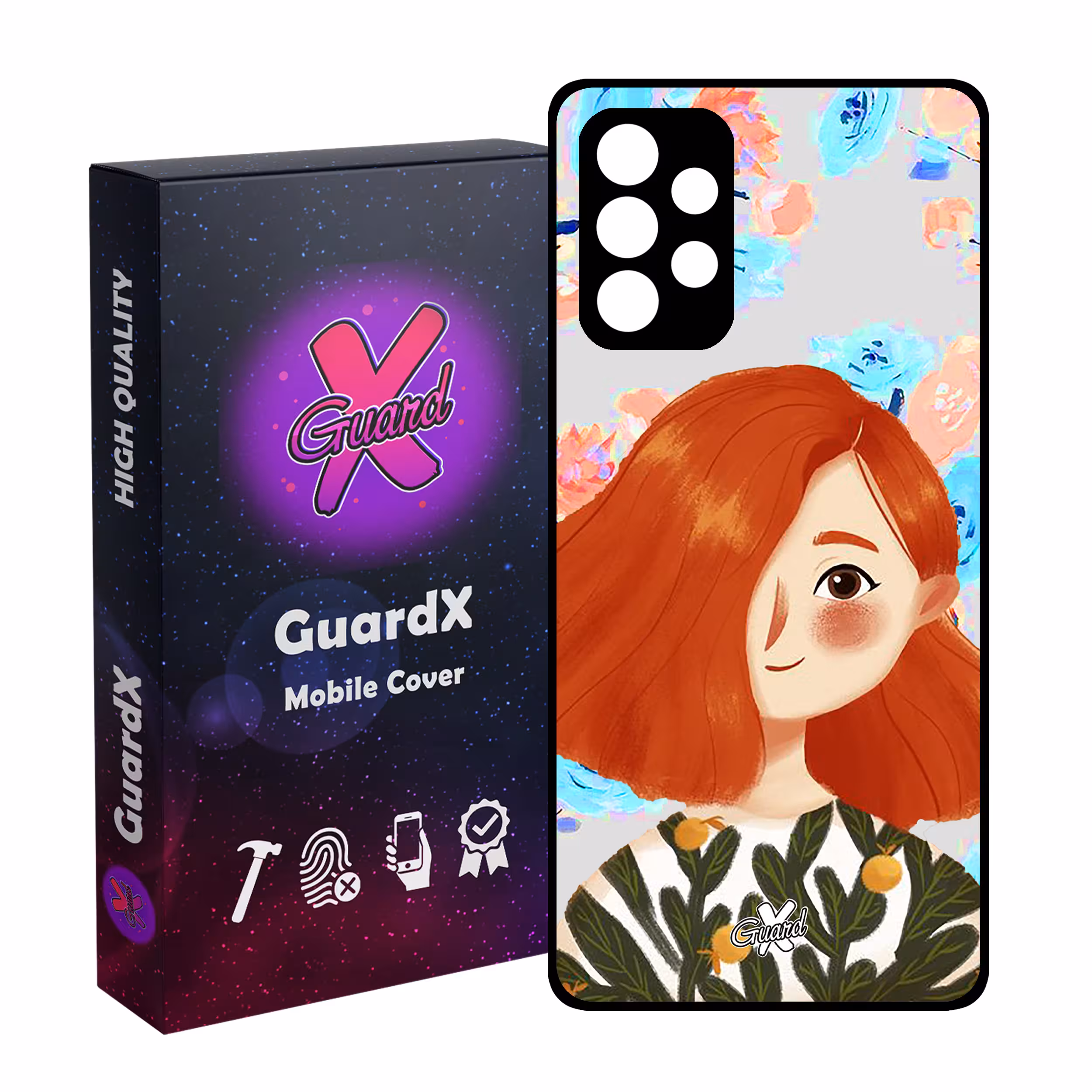 کاور گارد ایکس طرح دختر مدل Glass10324 مناسب برای گوشی موبایل سامسونگ Galaxy A52