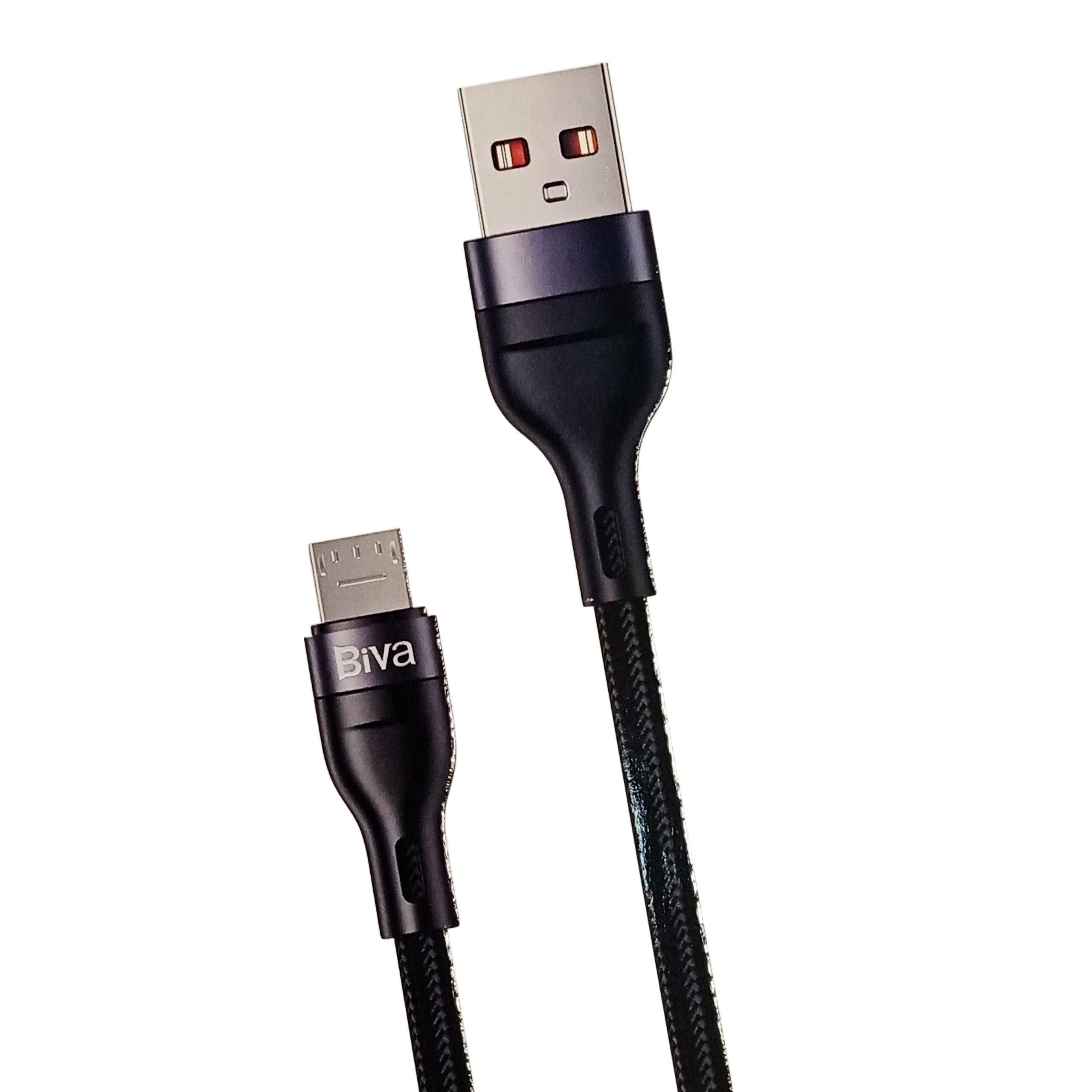 کابل میکرو یو اس بی بیوا Biva C-08V طول 1.2 متر شدت جریان 2.4 آمپر