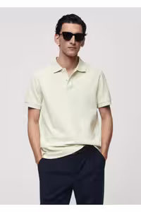 تی شرت سبز مردانه 100 ٪ پنبه چوگان اورجینال MANGO Man