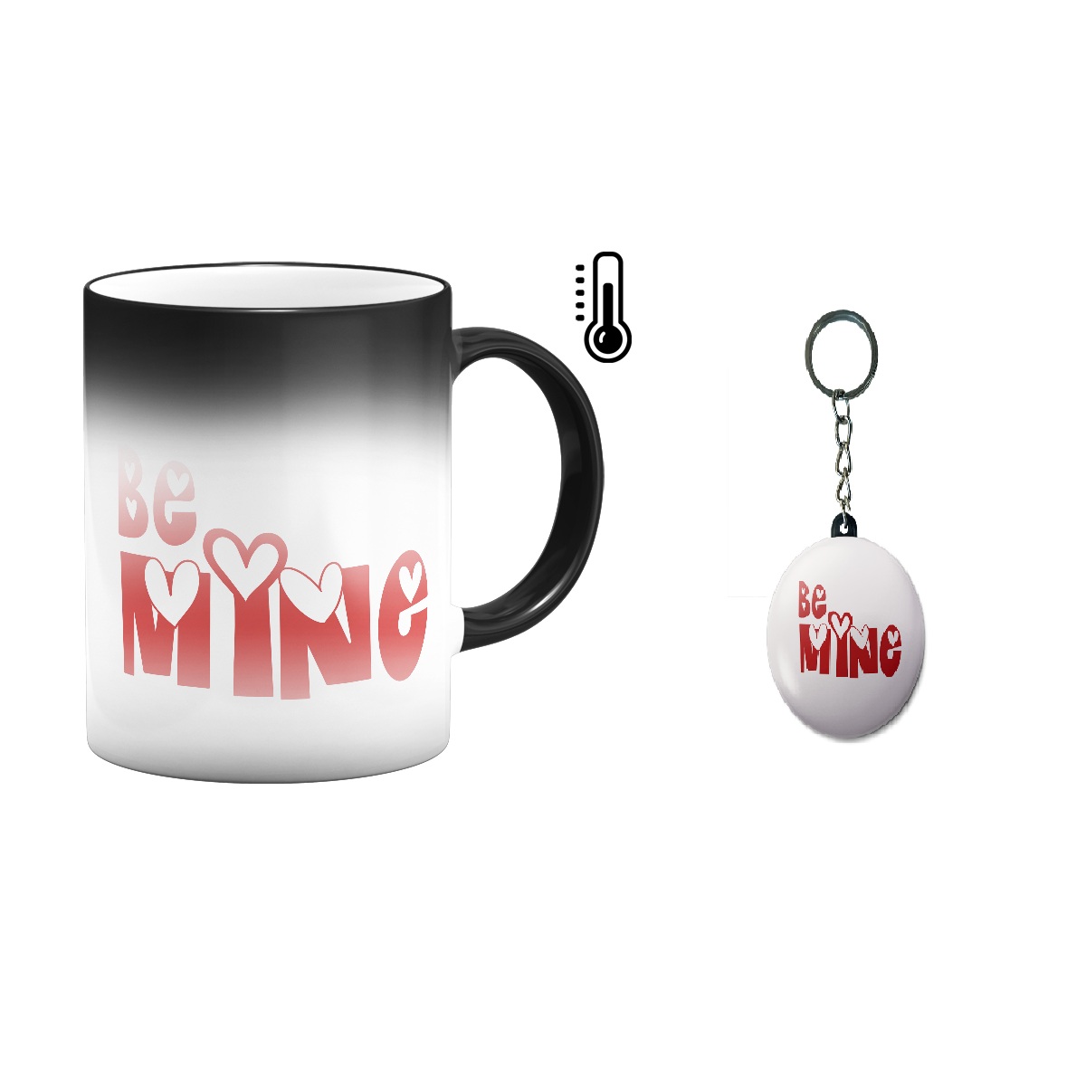 ماگ حرارتی طرح عشق کد 33 به همراه جاکلیدی