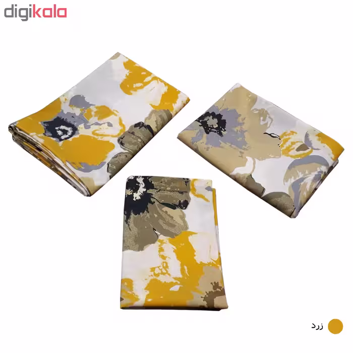 سرویس ملحفه مدل نسترن کد F0096 دونفره 3 تکه