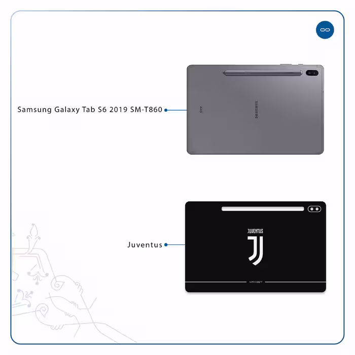 برچسب پوششی ماهوت مدل Juventus مناسب برای تبلت سامسونگ Galaxy Tab S6 2019 SM-T860