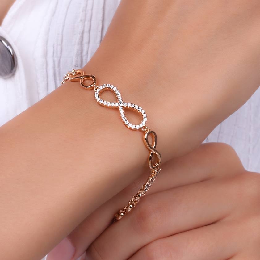 دستبند بی نهایت برند ژوپینگ جنس کوپر  طول عمر 7تا10 سال رنگ ثابت ضد حساسیت آبکاری بسیار عالی قفل اصلی