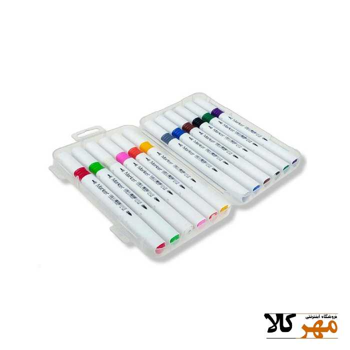 ماژيک نقاشي 12 رنگ جعبه طلقي کد 21027