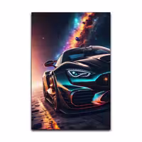 تابلو شاسی گوفی مدل ماشین اسپورت و مسابقه با ویو کهکشان طرح Sport Car کد CYN48 | دنیای قاب