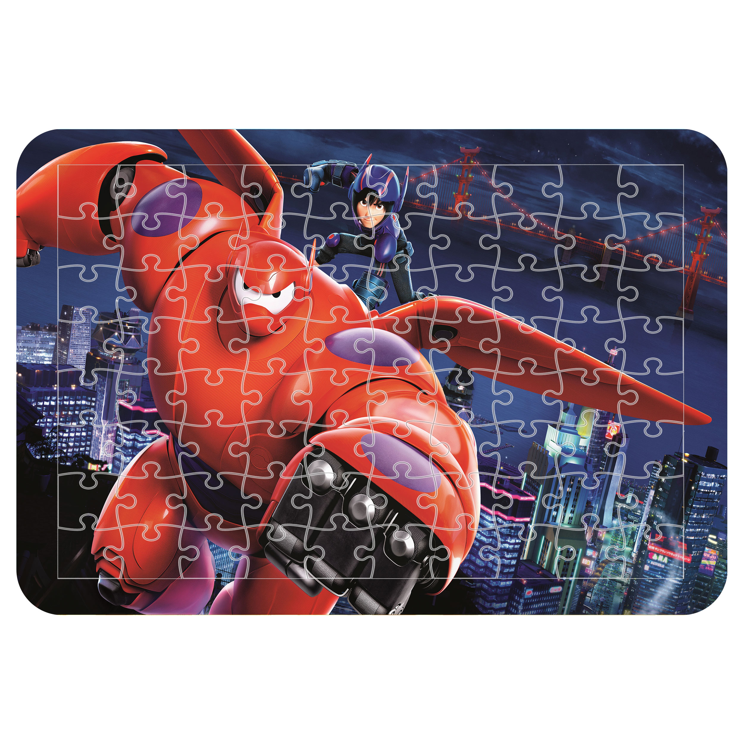 پازل 54 تکه اطلس آبی طرح کارتون شش ابر قهرمان مدل P1245