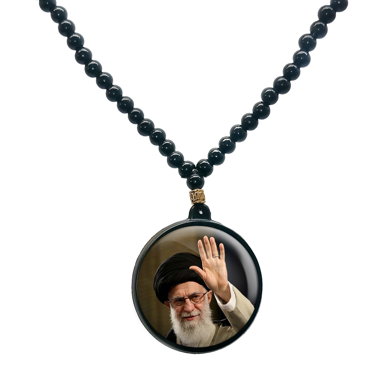 گردنبند پرمانه طرح تصویر  آیت الله خامنه ای کد pmd.11713 مدل دو طرفه