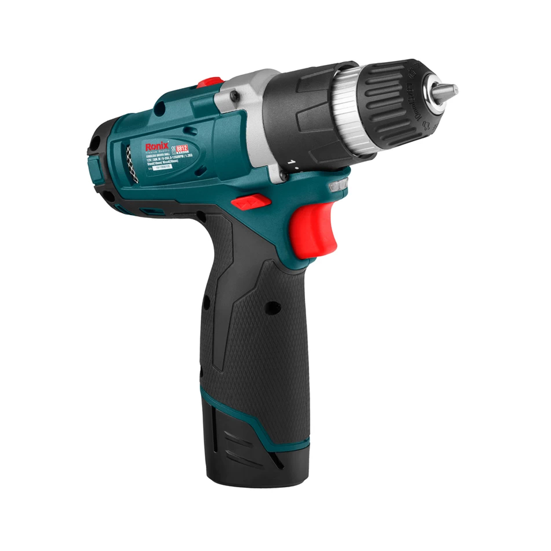 دریل پیچ‌گوشتی شارژی 12 ولت نیم‌تنه فلزی رونیکس مدل 8812