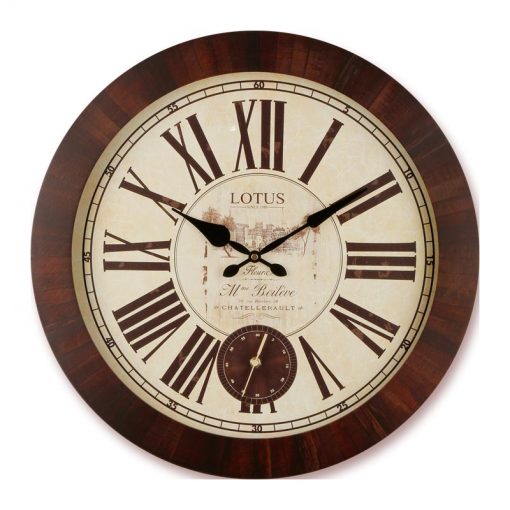 ساعت دیواری چوبی لوتوس مدل BRADBURY کد W-10012