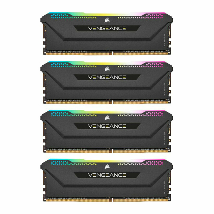 رم کورسیر VENGEANCE RGB PRO SL Black 128GB 32GBx4 3200MHz CL16