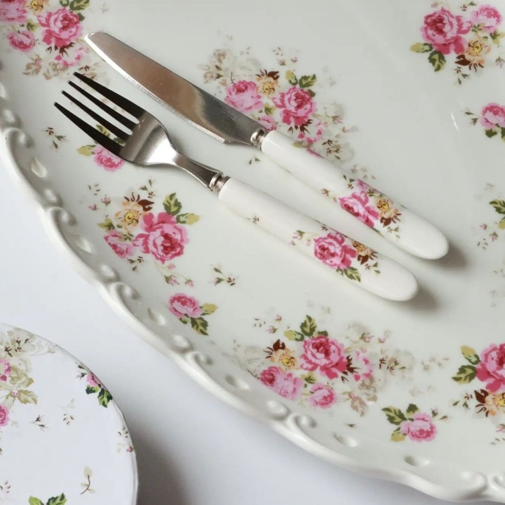 کاردوچنگال سرامیکی گلگلی 12پارچه